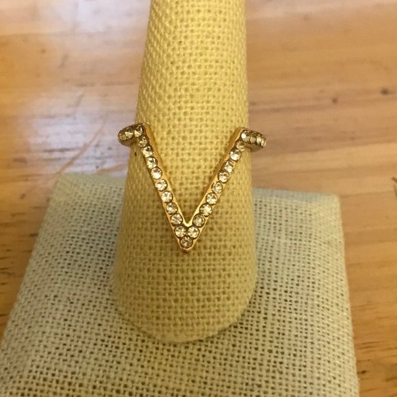 Anthropologie Jewelry - Deep V Crystal Ring